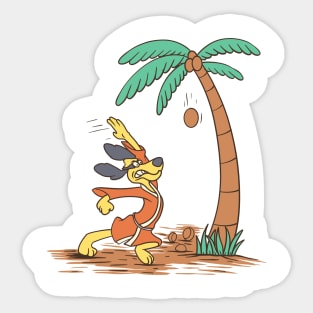 Hong Kong Phooey - Karate Dropping Coconuts Sticker